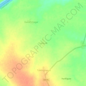 Tambadi topographic map, elevation, terrain