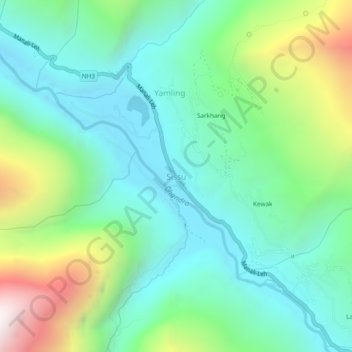 Sissu topographic map, elevation, terrain