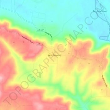 West Pangburn topographic map, elevation, terrain