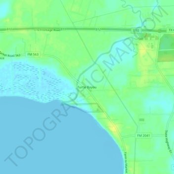 Turtle Bayou topographic map, elevation, terrain