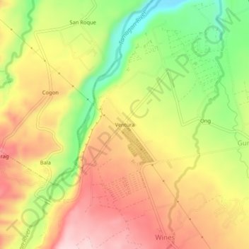 Ventura topographic map, elevation, terrain