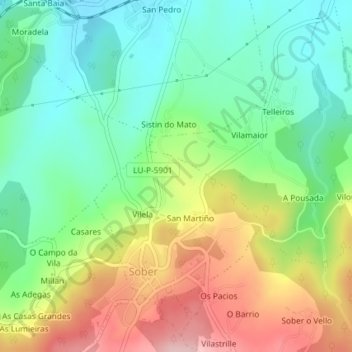 Martur topographic map, elevation, terrain