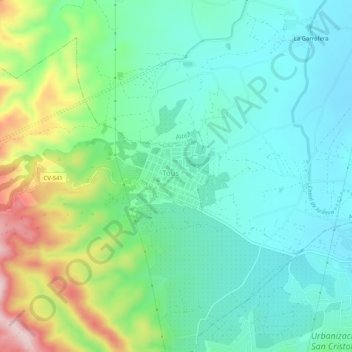 Tous topographic map, elevation, terrain