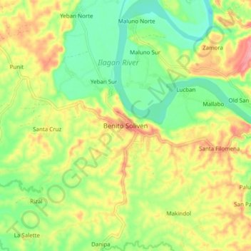 Benito Soliven topographic map, elevation, terrain