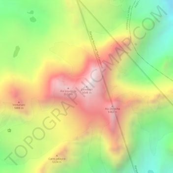 Condoriri topographic map, elevation, terrain