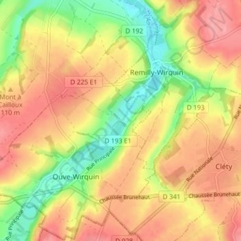 Wirquin topographic map, elevation, terrain