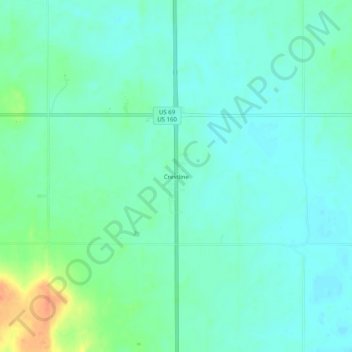 Crestline topographic map, elevation, terrain