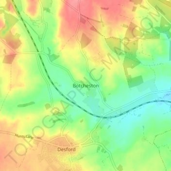 Botcheston topographic map, elevation, terrain