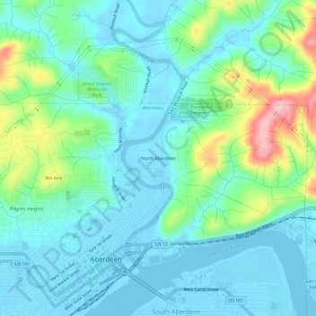 North Aberdeen topographic map, elevation, terrain