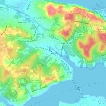 Locust topographic map, elevation, terrain