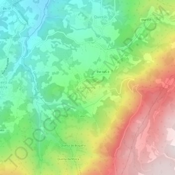 Linhares topographic map, elevation, terrain