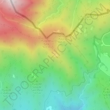Castell de Cabrera topographic map, elevation, terrain