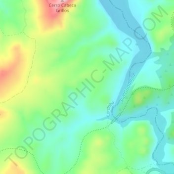 El Físico topographic map, elevation, terrain