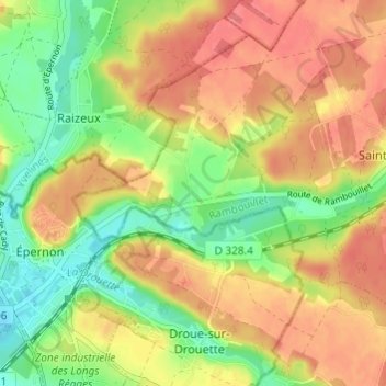 Saint-Antoine topographic map, elevation, terrain