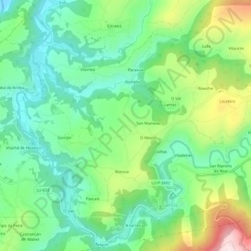 Vilamelle topographic map, elevation, terrain