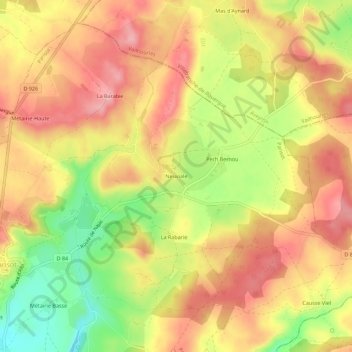 Neuviale topographic map, elevation, terrain