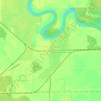 Thompsons topographic map, elevation, terrain