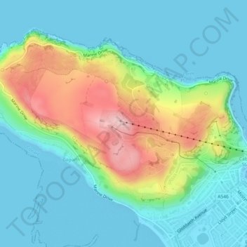 Great Orme topographic map, elevation, terrain