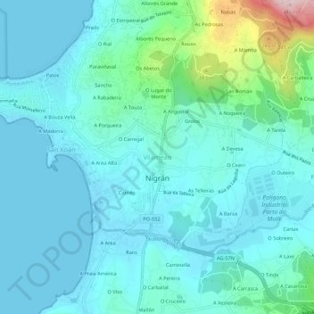 Vilameán topographic map, elevation, terrain