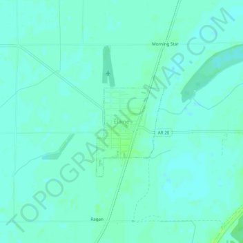 Elaine topographic map, elevation, terrain