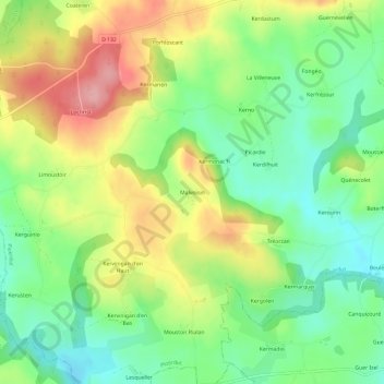 Malvoisin topographic map, elevation, terrain