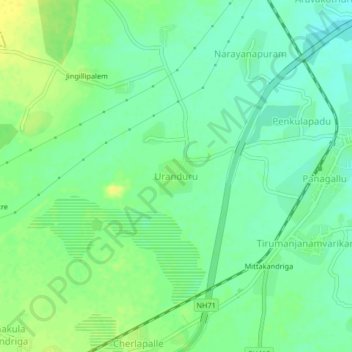 Uranduru topographic map, elevation, terrain