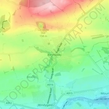 Kennoway topographic map, elevation, terrain