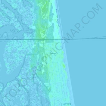 Carova topographic map, elevation, terrain