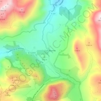 Los Alazores topographic map, elevation, terrain