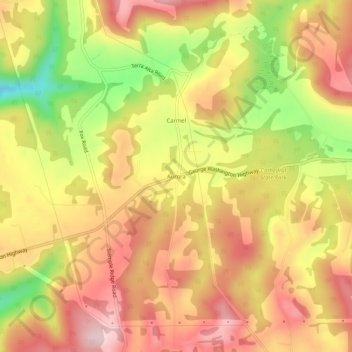 Aurora topographic map, elevation, terrain