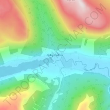 Balquhidder topographic map, elevation, terrain