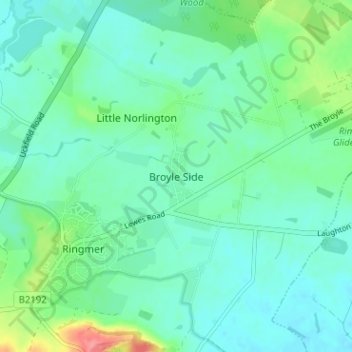 Broyle Side topographic map, elevation, terrain