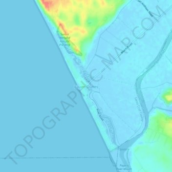 Pajaro Dunes topographic map, elevation, terrain
