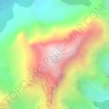 Mount Temple topographic map, elevation, terrain