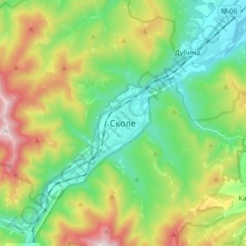 Skole topographic map, elevation, terrain