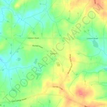 Burwell topographic map, elevation, terrain
