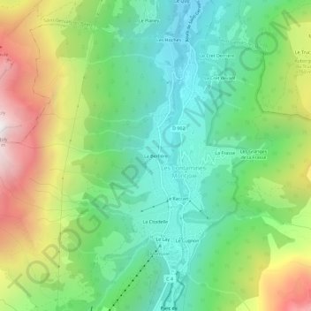 La Berfière topographic map, elevation, terrain