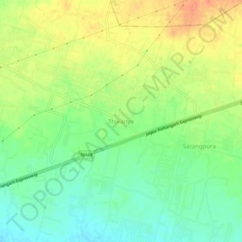 Thikariya topographic map, elevation, terrain