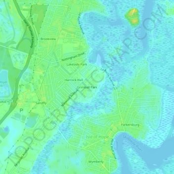 Grimball Park topographic map, elevation, terrain