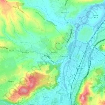 Viveda topographic map, elevation, terrain