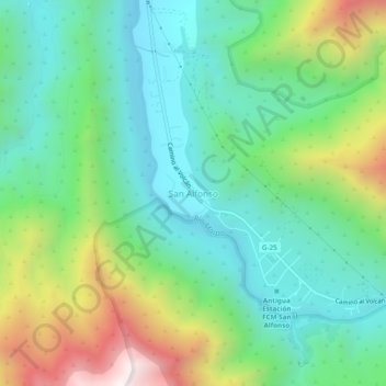 San Alfonso topographic map, elevation, terrain