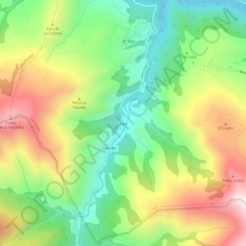 Saja topographic map, elevation, terrain