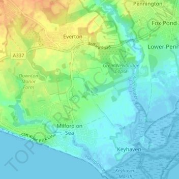 Lymore topographic map, elevation, terrain