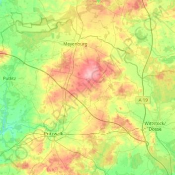 Halenbeck-Rohlsdorf topographic map, elevation, terrain