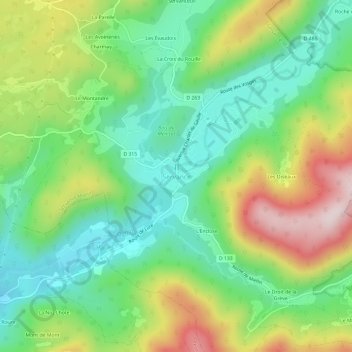 Servance topographic map, elevation, terrain
