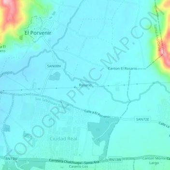 Rosario topographic map, elevation, terrain