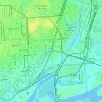 Thenard topographic map, elevation, terrain