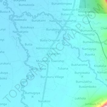 Education topographic map, elevation, terrain