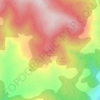 Candelar topographic map, elevation, terrain