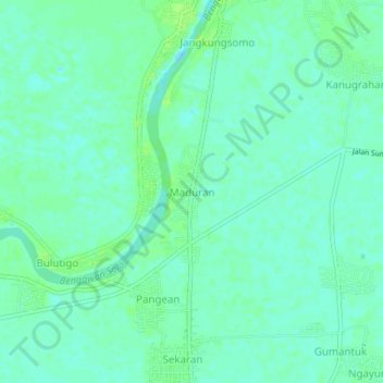 Maduran topographic map, elevation, terrain